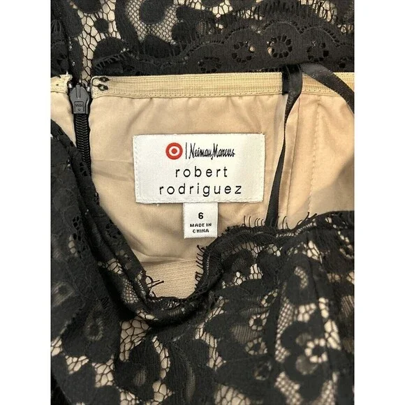 Robert Rodriguez Neiman Marcus Target Black Lace Strapless Cocktail Dress Size 6 - Picture 5 of 14